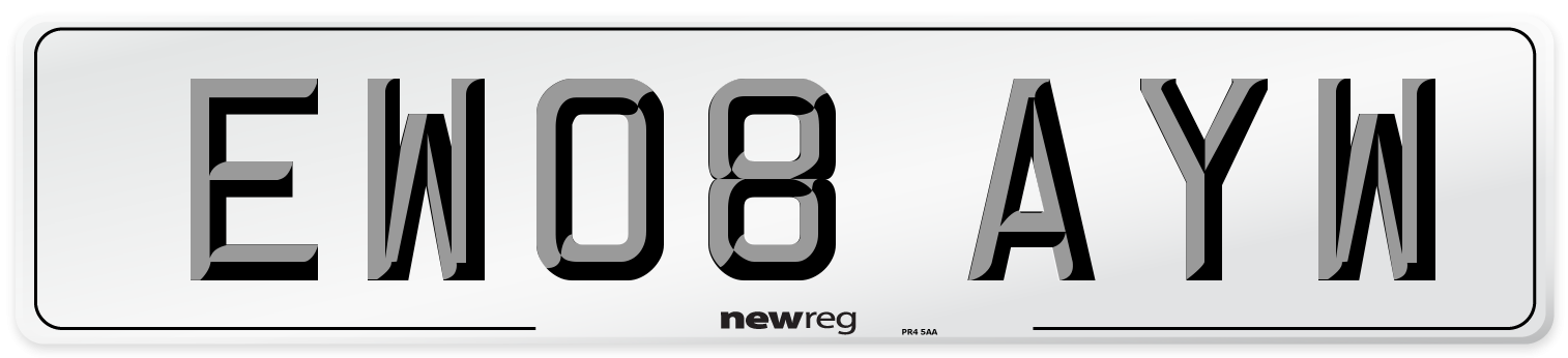 EW08 AYW Number Plate from New Reg